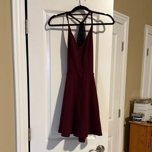 Speechless Burgundy Backless Dress